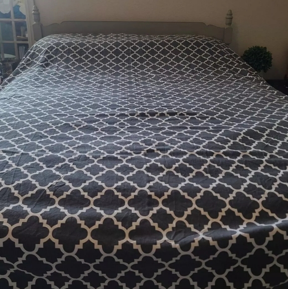 Restoration Hardware Ogee Lattice *In Dark Gray* Duvet Cover Full Queen - Picture 3 of 8